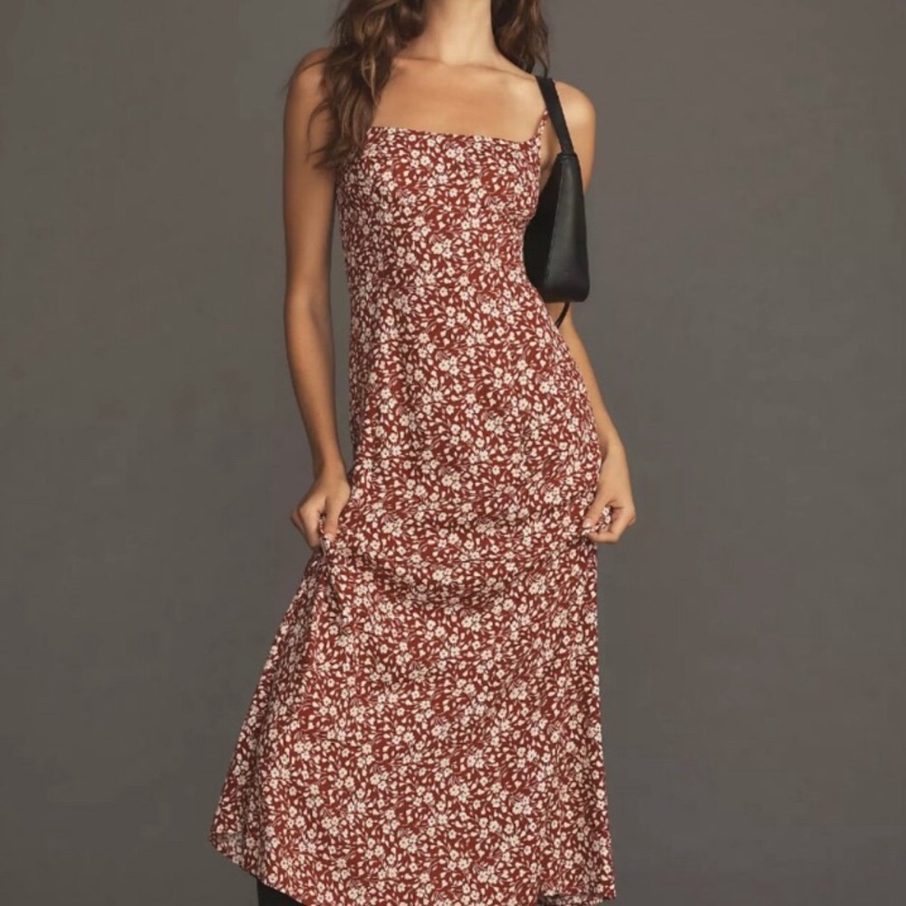 REFORMATION Red Liya Flower Girl Midi Dress Size 6